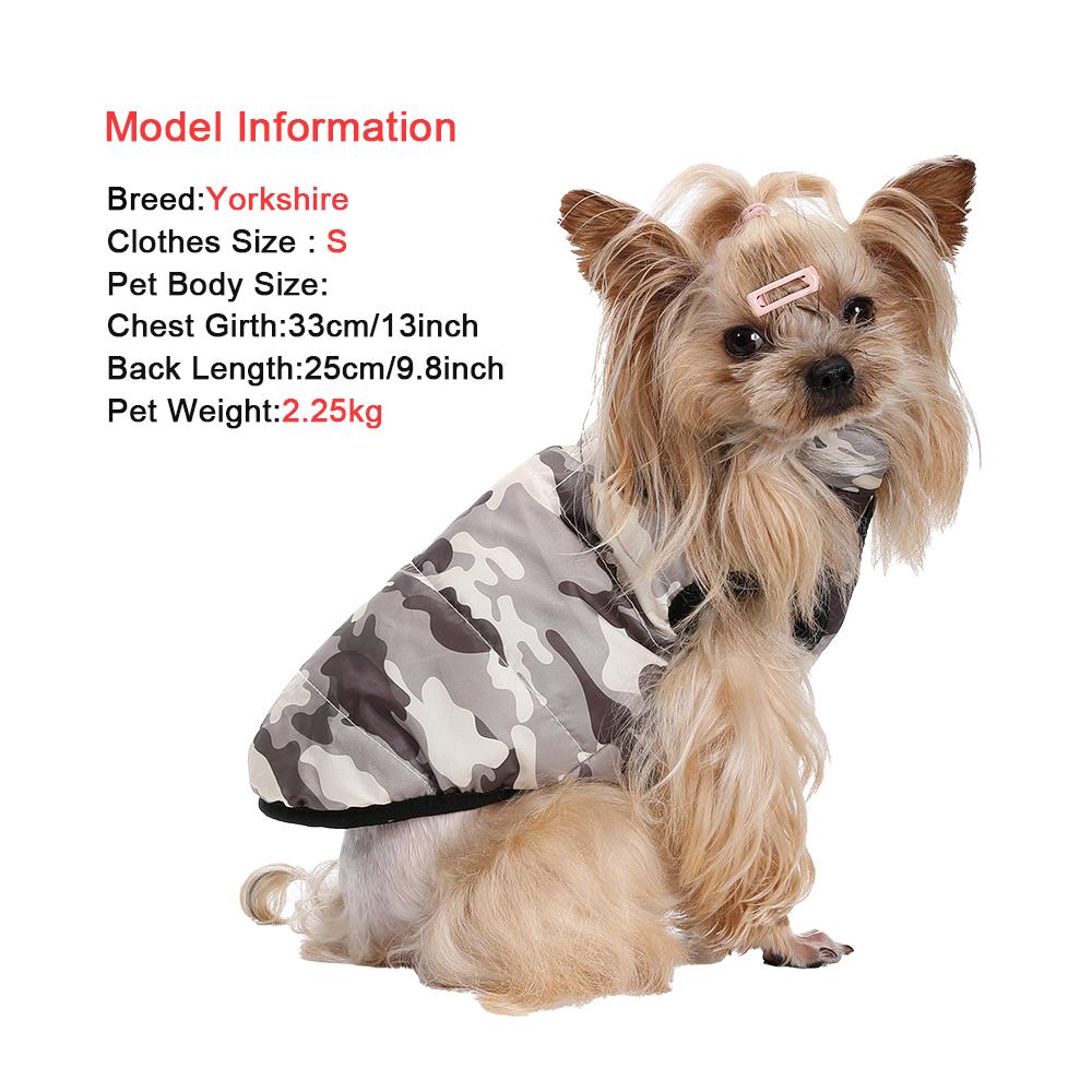 Winter Warme Hundekleidung Wasserdicht Winddicht Haustier Jacke Mantel Für Kleine Mittelgroße Hunde Katzen Camouflage Druck Chihuahua Mops Outfits