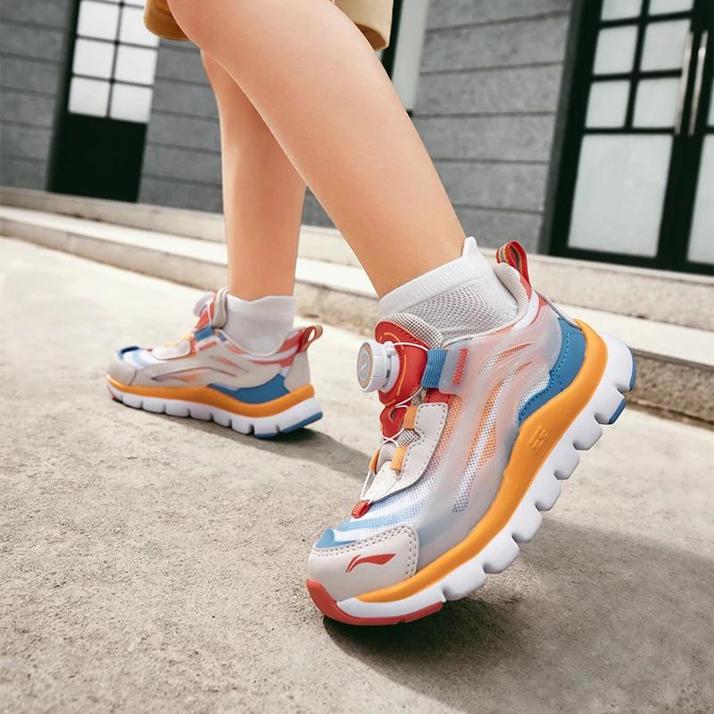 Li-Ning Cloud Rutschfest Anti-Kick Abriebfest Rebound Atmungsaktiv Leicht Stoßdämpfung Low-Top Kinder Laufschuhe Kinder Sneaker YKNU090-13