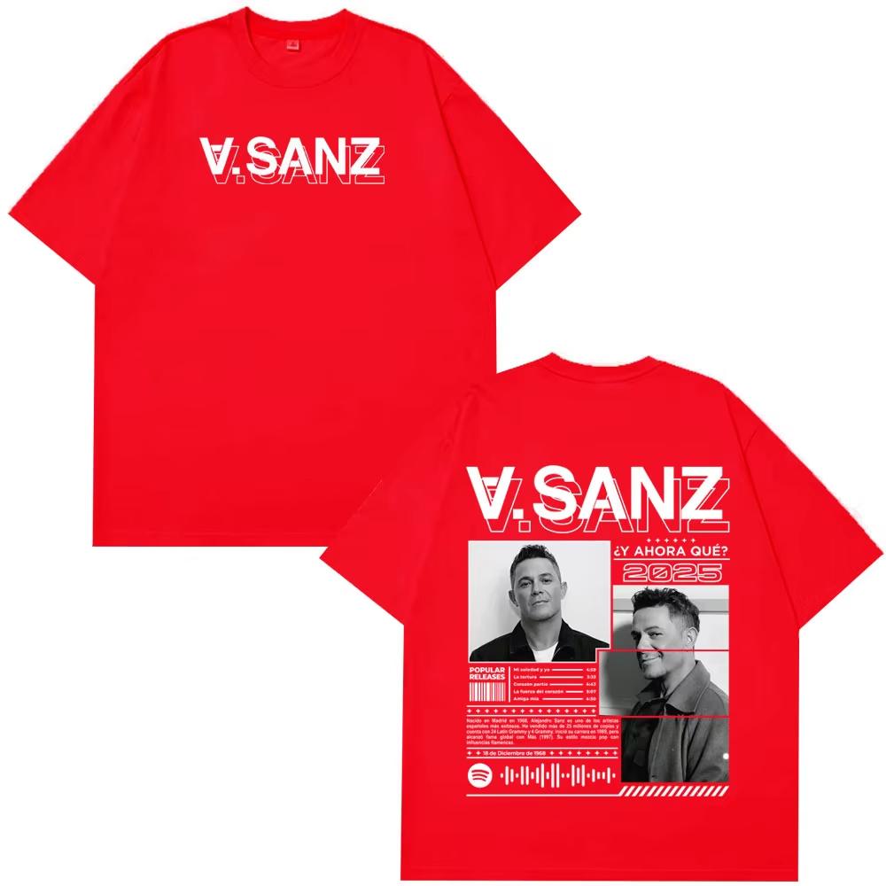 

Singer Alejandro Sanz Doublesided Print Fashion Tees Mens Women Gothic Punk T Shirt Cotton Hiphop Vintage Tshirts Streetwear 4XL
