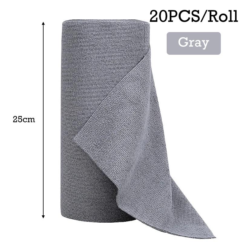 20PCS/Roll Microfiber Kitchen Towel Absorbent Cleaning Rag for Wash Bowl Dish Kitchen Clean Reusable Household Cleaning Tools
