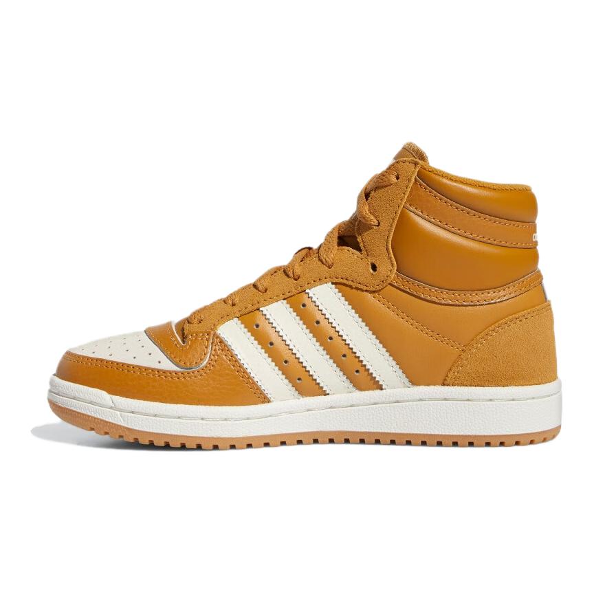 adidas Originals Top Ten Synthetic Leather Comfortable Durable High-Top Kids Sneakers Kids Sneakers Yellow White IF2707