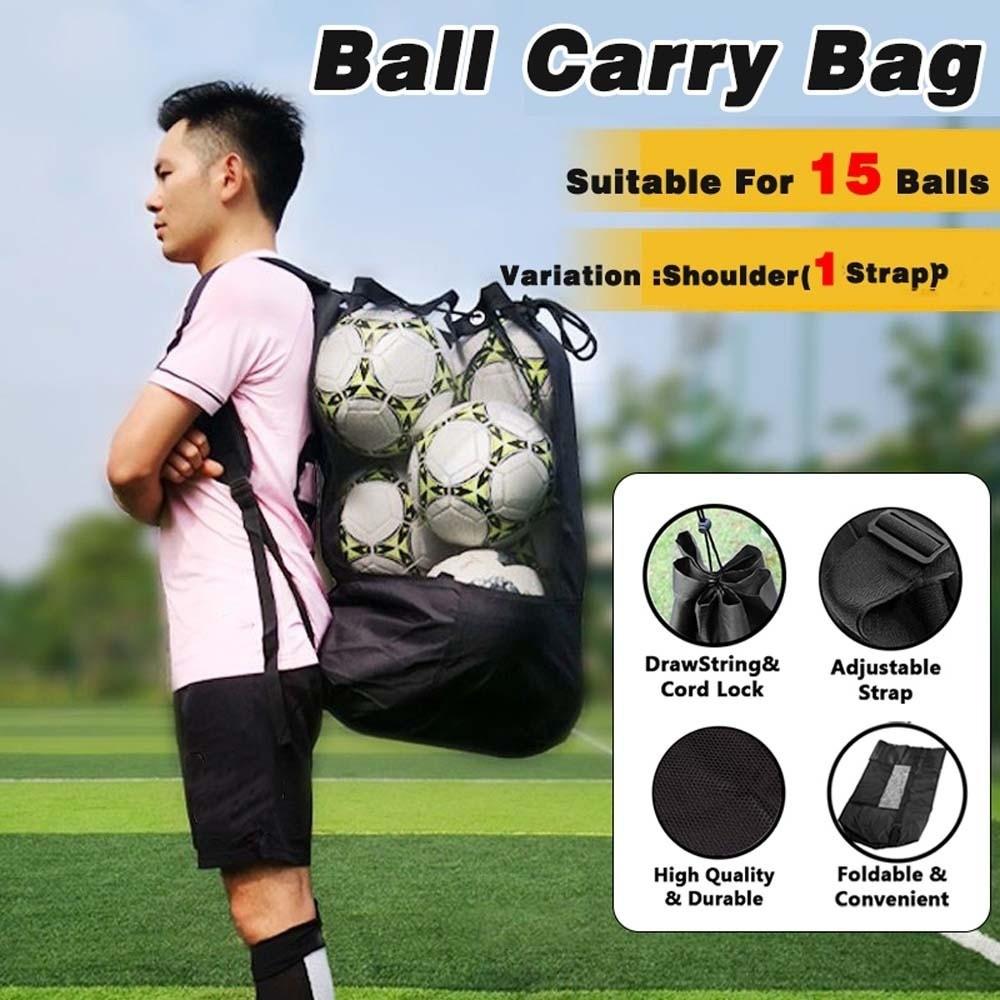 Lightweight Balls Carry Shoulder Pouch Durable Basketballs Mesh Bag Footballs Storage Bag  Camping
