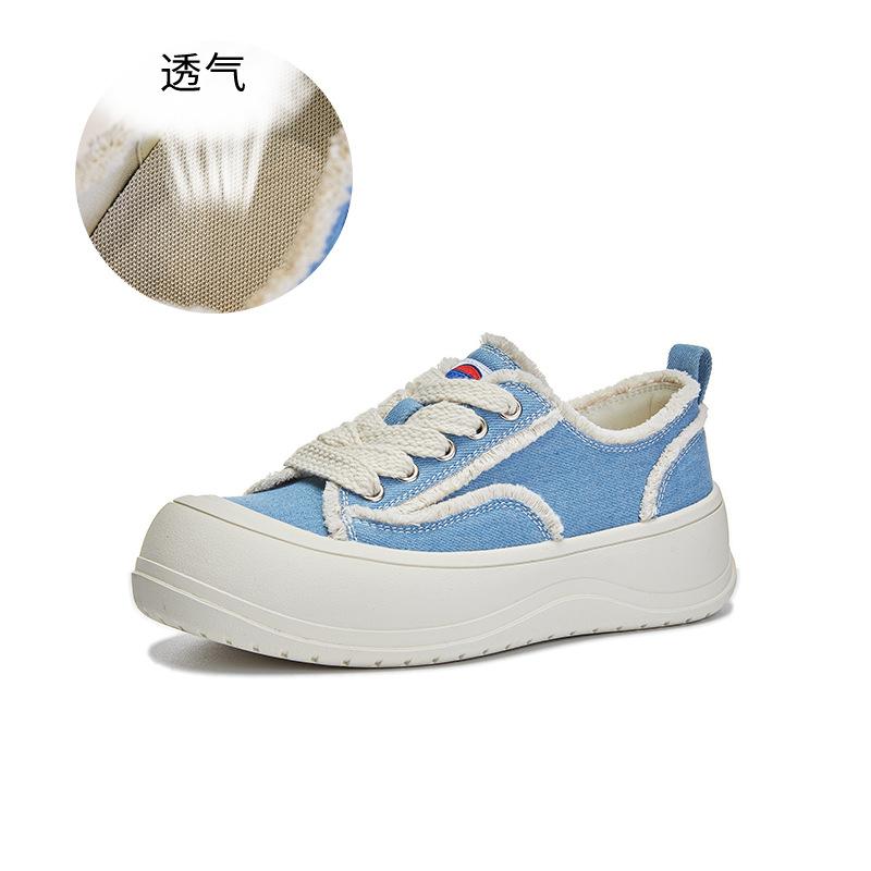 

Парусиновые туфли, маленькие белые туфли, женские, весна 2025, новые туфли на шнуровке с круглым носком, повседневная обувь, мода, универсальная женская обувь в стиле колледжа, прилив 35 синий