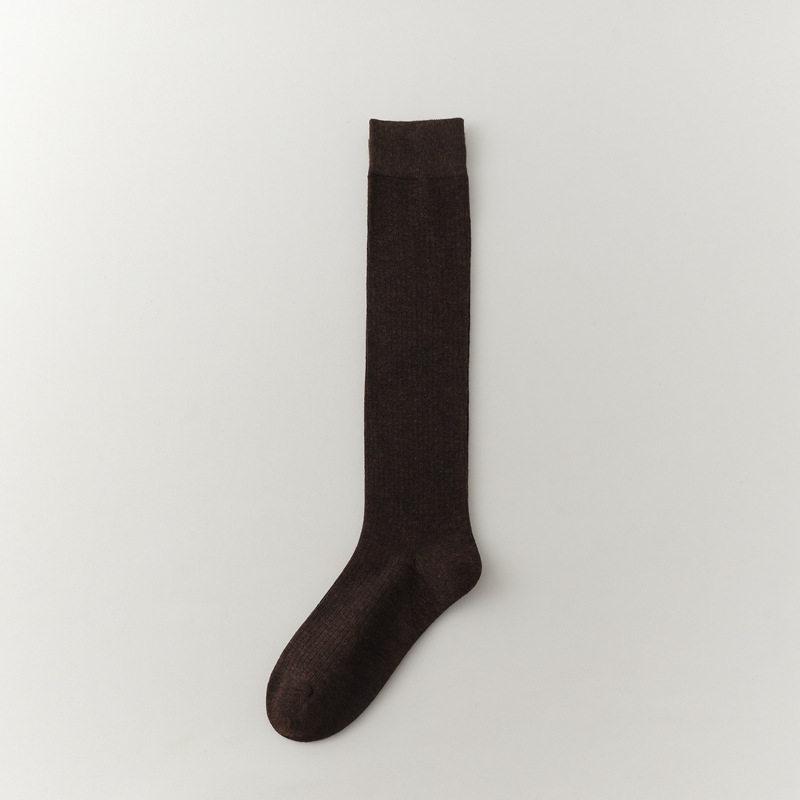 Miu Series Vertical Pattern Calf Socks Women'S Ballet Style Spring And Summer Thin Breathable Stacking Socks Knee Versatile Jk Long Cotton Socks