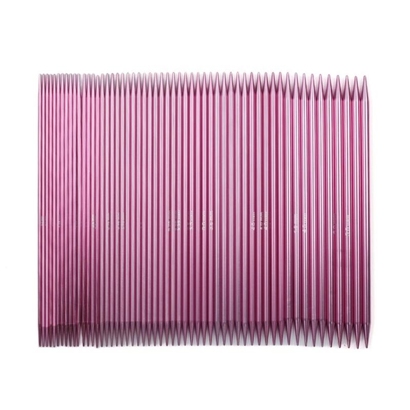 11Pairs Double Ended Aluminum Knitting Needle Double Pointed Head Knitting Needle 2.0mm-6.0mm for Sweater Scarf Hat Bag