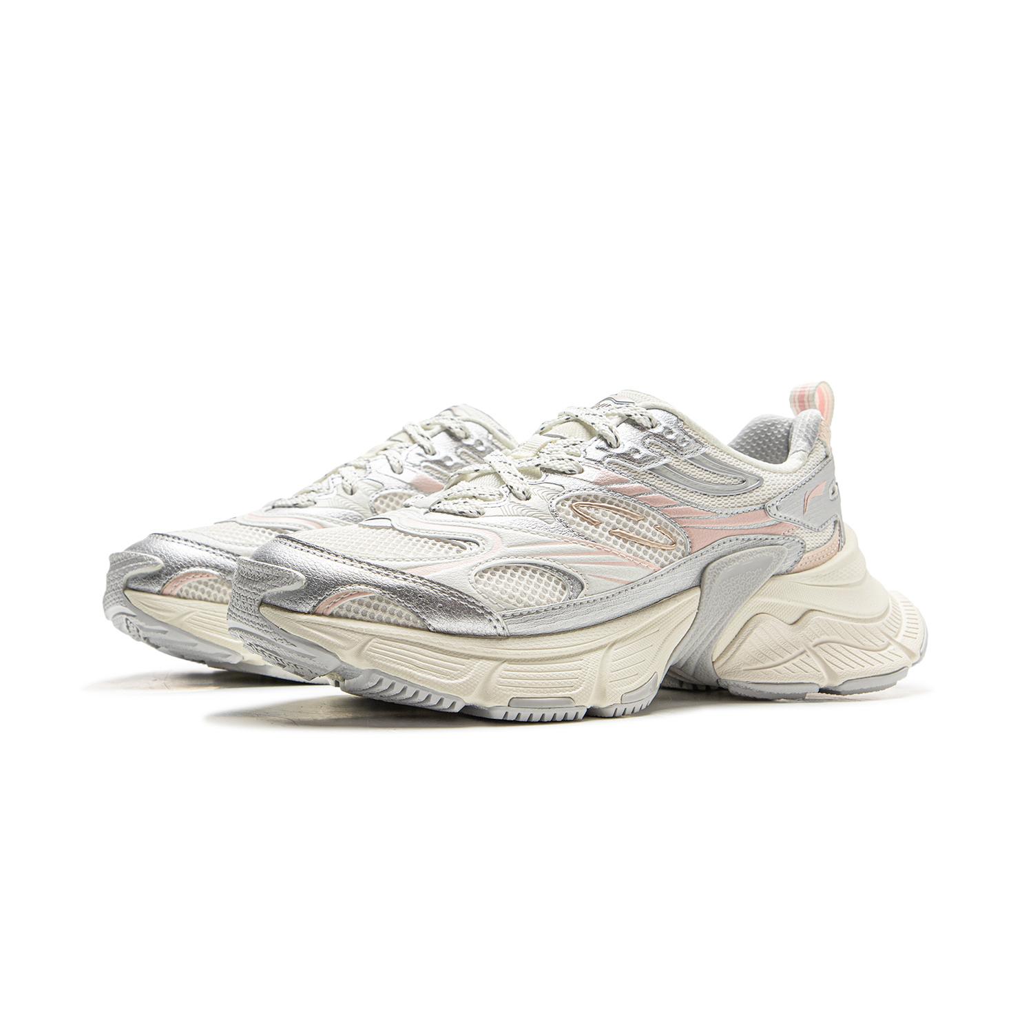 

Новые амортизаторы LiNing Star Противоскользящие, износостойкие, дышащие низкие массивные кроссовки Женские Белые Серебристые AGCV110-3 39