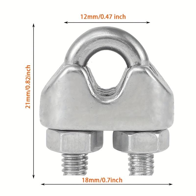 U-Shape M3 Cable Clamps, 3mm Wire Rope Fixing Bolts, Heavy-Duty 304 Saddle Fasteners for Secure Cable Management, Cable Management