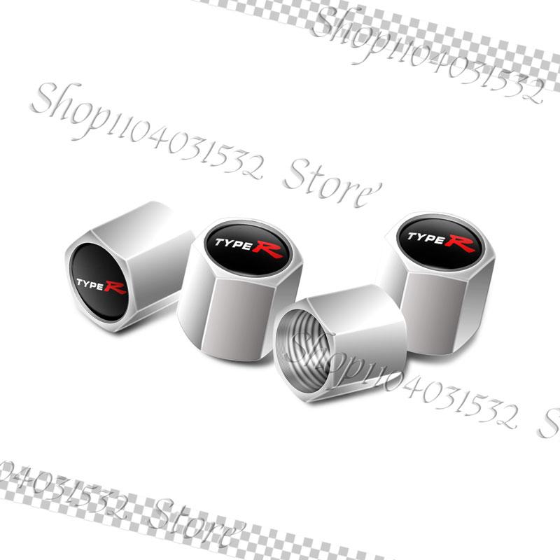 Car Decor 4Pcs/Set Type R Logo Emblem Car Wheel Tire Valve Caps Dust Covers For Honda Civic Accord Mugen CRV Odyssey City