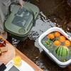 Multifunctional Folding Picnic Bucket With Lid Portable Camping Table Outdoor Travel Food Fruit Water Storage Container