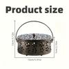 Vintage Metal Mosquito Coil Holder with Handle Portable Iron Incense Burner, Decorative Cut Out Patterns, No Batteries Needed for Home Outdoor Use