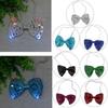 Led Flashing Sequins Jazz Hat Cap Neck Bow Tie Woman Men Adult Performance Props Glow Party Supplies Christmas