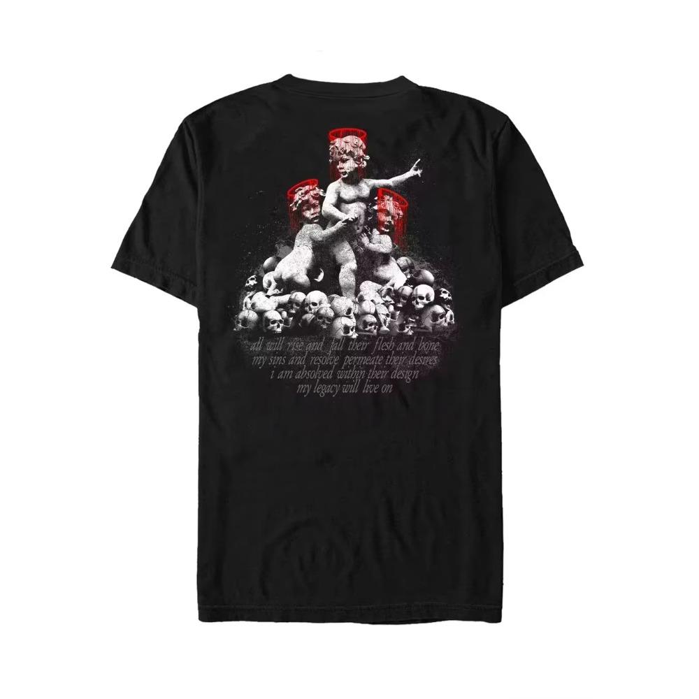 Lorna Shore Angels T-Shirt Peripheral Pattern Printing Summer Luxury Brand Men's and Women's T-Shirts Short Sleeves Tops