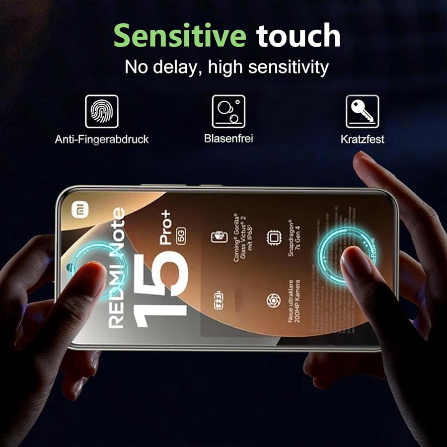 [2 + 2 Pieces] 4in1 3D Curved Tempered Glass Film for Xiaomi Redmi Note 15 5G/4G Note 15 Pro 15Pro+ 5G Lens Protection Film Camera Screen Protector