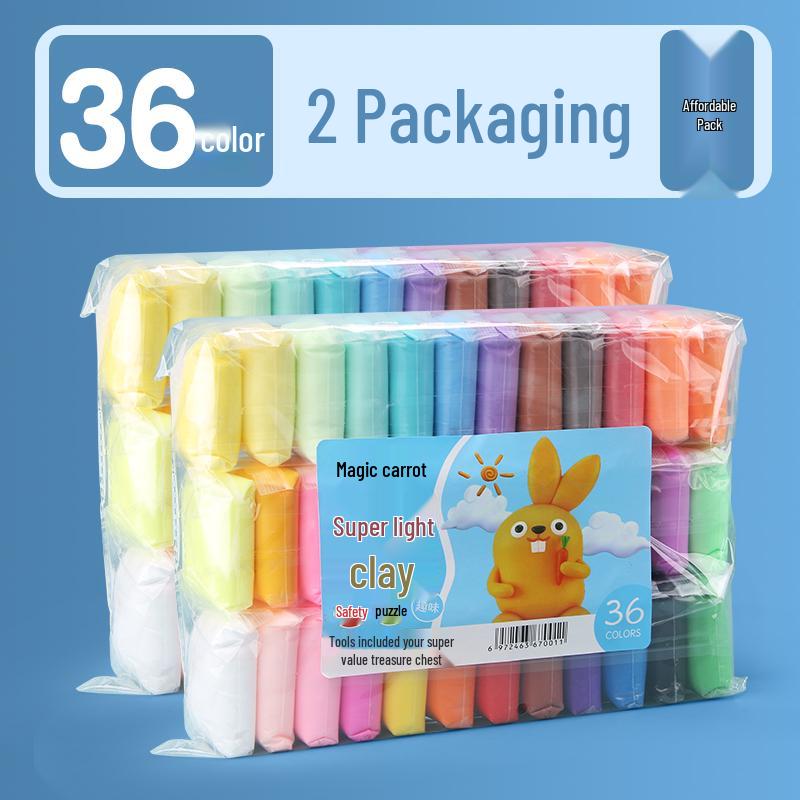 24-Color Large Pack White Clay Plasticine for Toddlers