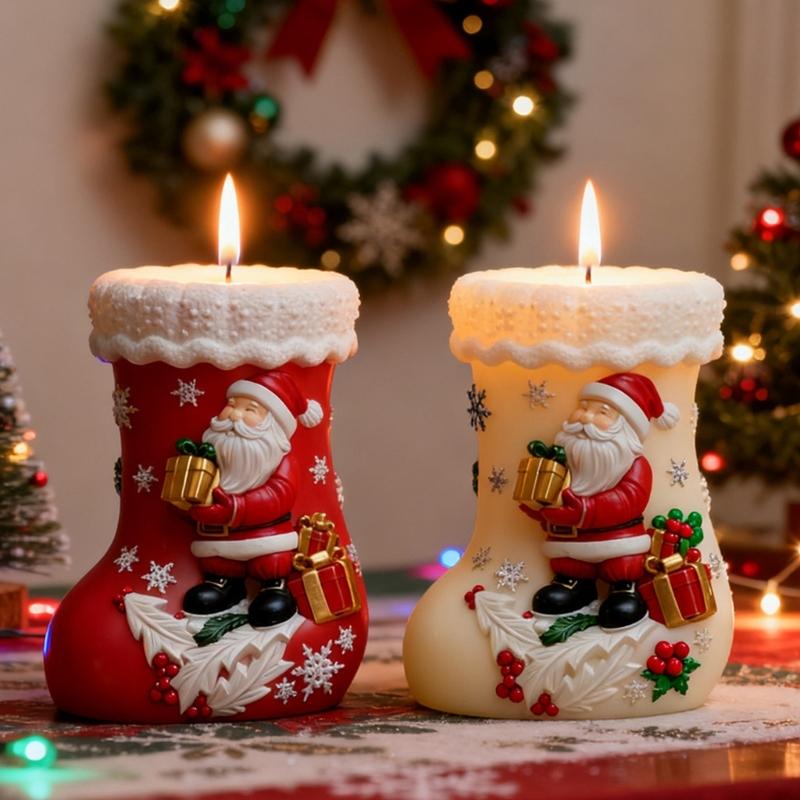Christmas Stocking Silicone Candle Mold Food Grade Silicone Mould Baking Tool For Epoxy Resin Candle Soap Chocolate