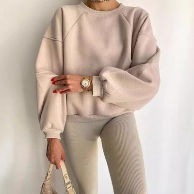 Autumn Winter Women Sweatshirt Solid Color Long Sleeve O Neck Sweatshirts Fashion Casual Loose Lady Pullover