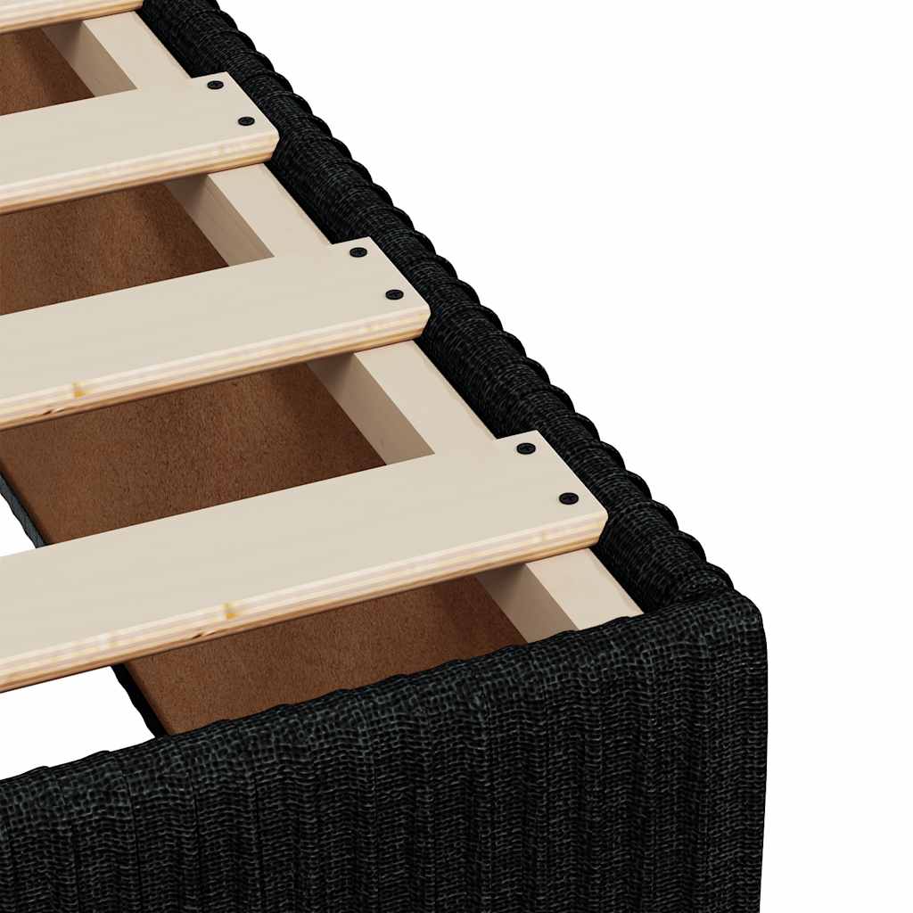 Box Spring Bed with Mattress Black 80x200 cm Fabric