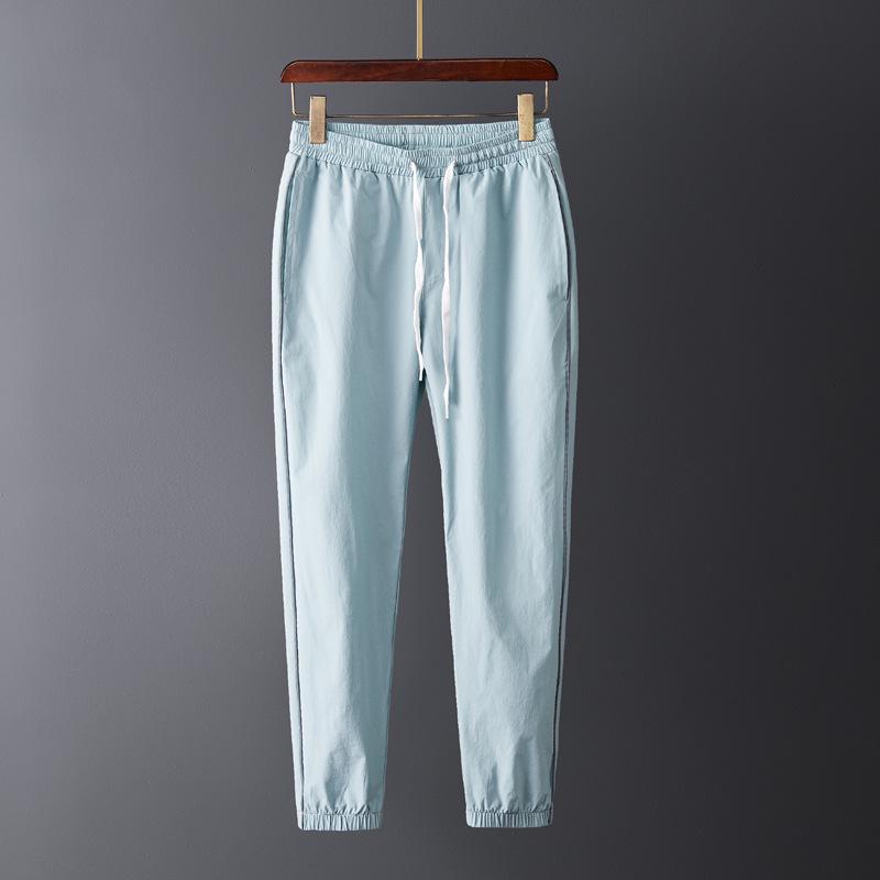 

Мужские быстросохнущие дышащие эластичные повседневные спортивные брюки из ледяного шелка - летний стиль 4XL