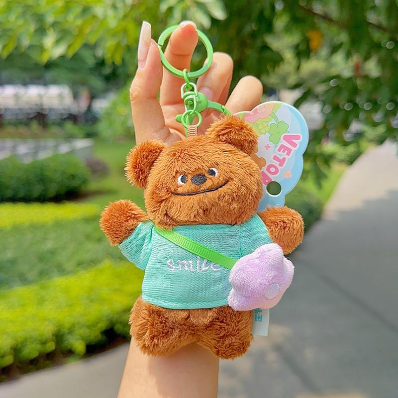 Wear Bear Clothes Plush Keychain Backpack Pendant Cartoon Kids Gift Decoration