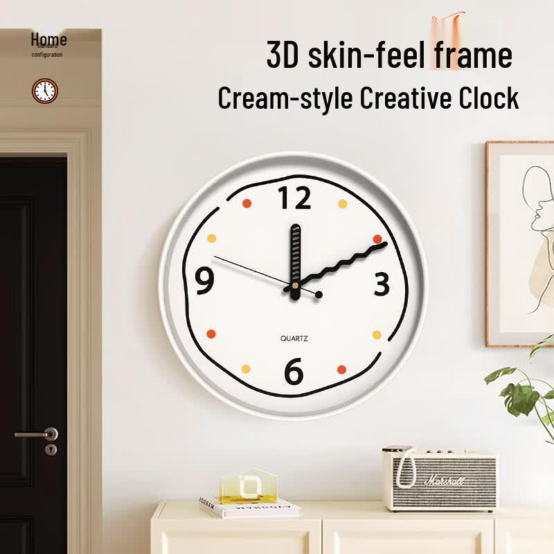 Zhong Xiaobai Silent Cream Style Wall Clock 30.5 cm Diameter