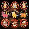 Chinese New Year Decoration Zodiac Horse Window Clings Glueless PET Wall Stickers For Windows Glass For New Year Winter Party