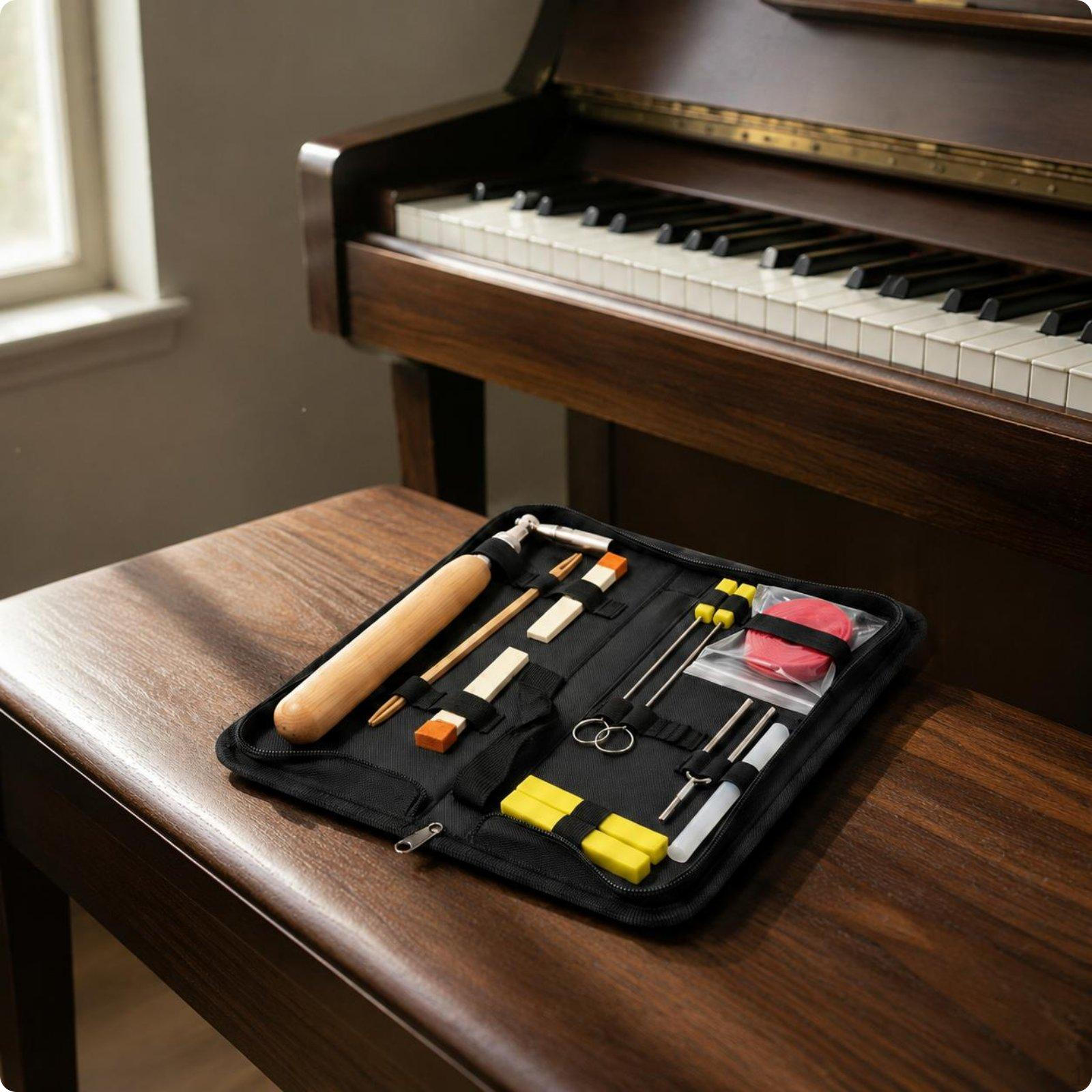 12 Pieces Piano Tuning Tool Set Professional Tools for Experts, Beginners, Music Studio