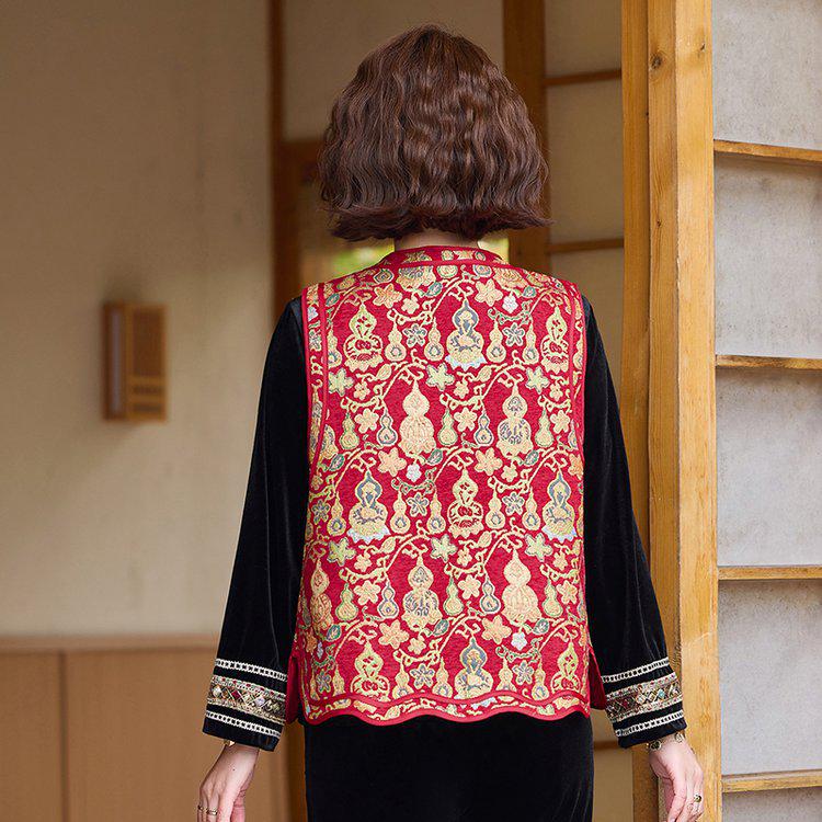 2026 Spring & Autumn Wide-Leg Pants Set for Middle-Aged Women: New Chinese National Style Jacket & Top