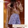 Blusas y Camisas Casuales de Moda para Mujer JPNTKY con Cuello en V y Manga Larga