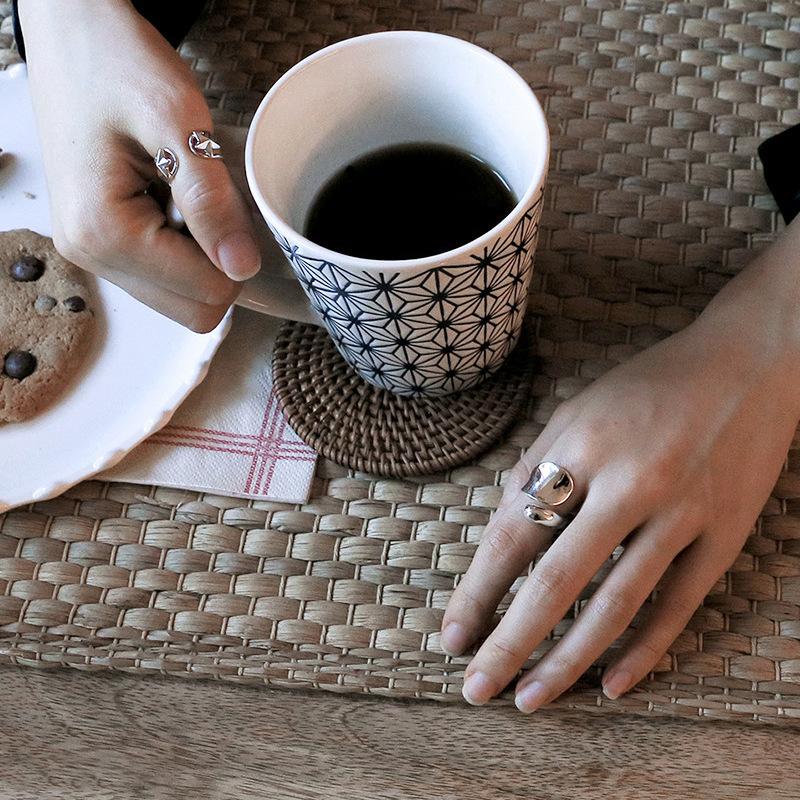 Minimalist Opening Glossy Line Ring INS Wind Niche Design Sense Fashion Hundred Match Adjustable Finger Ring Tide Finger Rings Geometric Party Jewelry