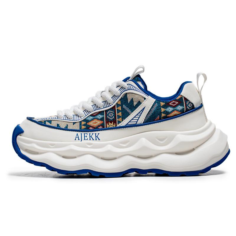 Fashionable Blue Casual Men's Shoes, Original Designer, Thick Soled Men's Shoes, Enlarged Heel Hip-hop Thick Soled Men's Sports Shoes, Training Shoes