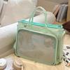 Large Capacity Kawaii Mint Green Shoulder Ita Bag School Backpack Student Clear Window Tote Bag for Pins Anime Fan Girls Handbag