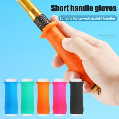 Fishing Rod Cover Anti-Slip Soft Grip Shock Absorption Elastic Quick Disassembly Universal Fishing Rod Sleeve Handle Protector