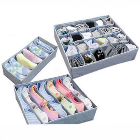 3 Pack Storage Drawer Divider Fordable Box Organiser Tidy Socks Bra Underwear 3 Pack Storage Drawer Divider Fordable Box Organiser Tidy Socks Bra Underwear