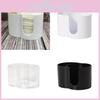 Clear And White Plastic Storage Bin With Bamboo Lid For Facial Cotton And Desk Decluttering