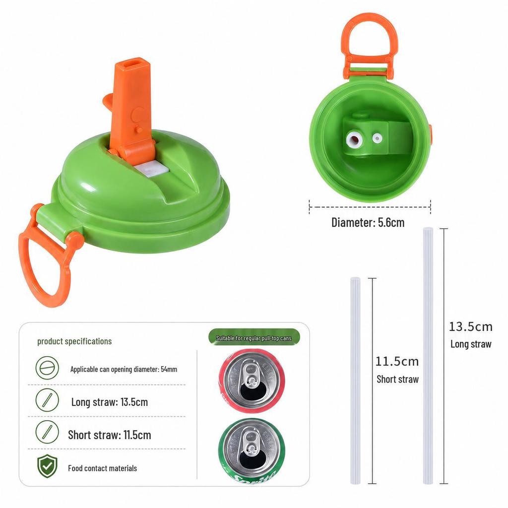 Portable Leak-Proof Straw Lid for Easy-Open Beverage Cans