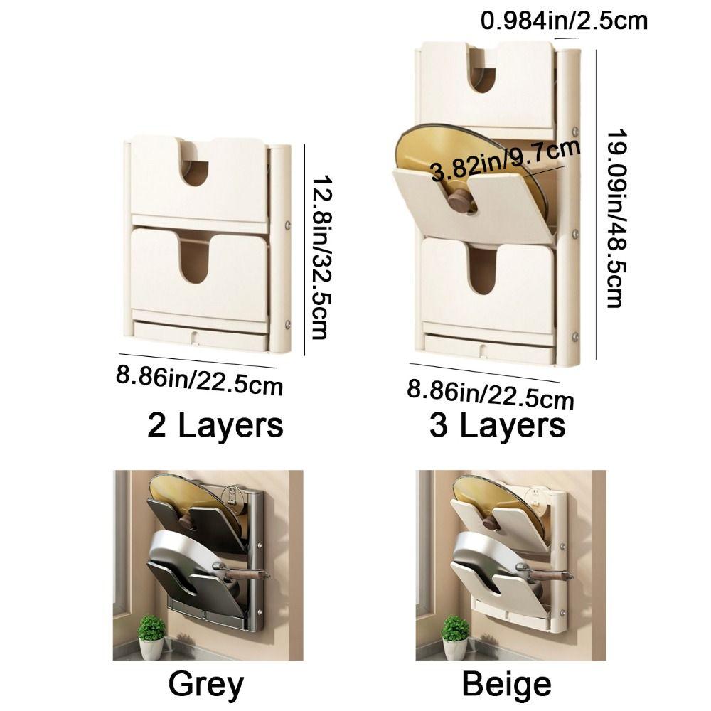Wall Mounted Cutting Board Holder Punch-Free Pot Lids Holder Chopping Board Rack for Home