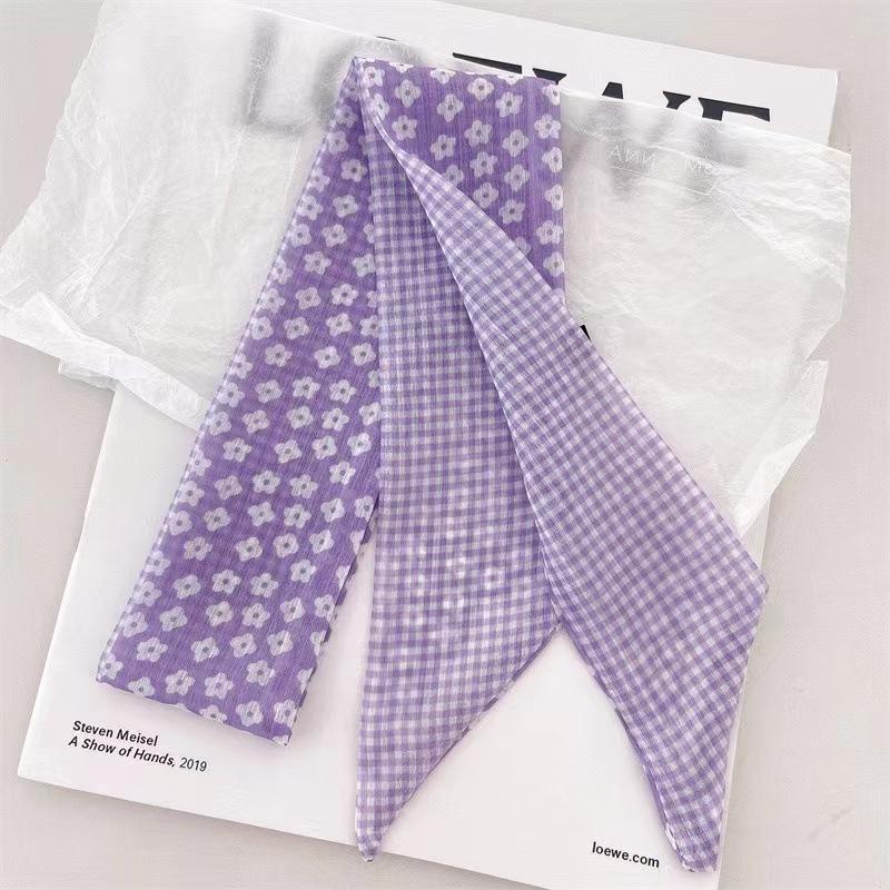 Qiandongge Seidenschal Stirnband Retro Weiblichkeit Gebundener Pferdeschwanz Schleife Band Stirnband Streamer Stirnband Mori Serie