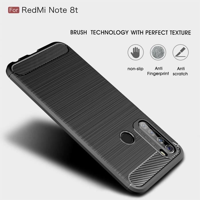 Fodral - Xiaomi - Redmi Note 8T - TPU - Flexibelt - Stöttåligt - Svart