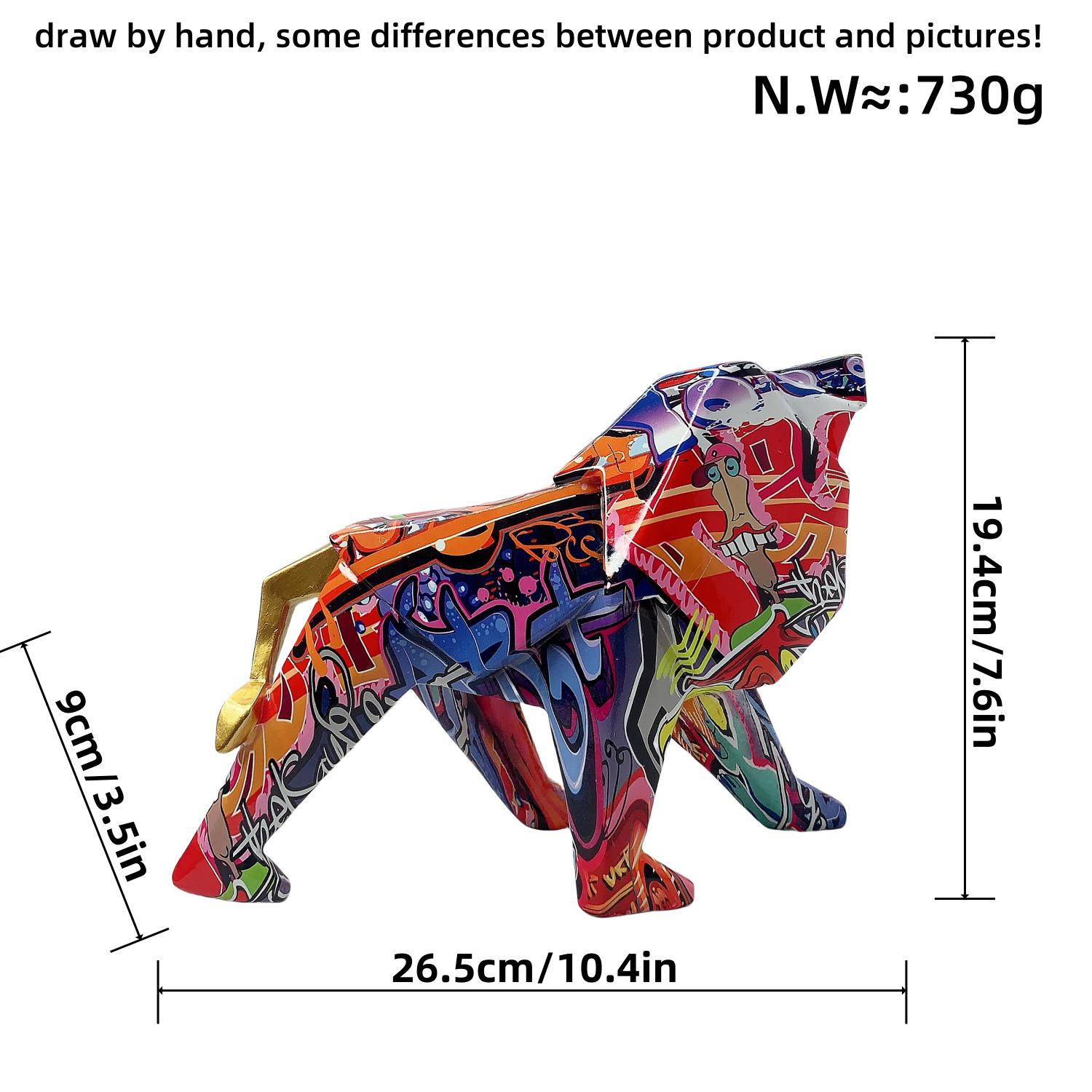 

Скандинавский креативный геометрический лев из смолы для украшения дома, винного шкафа, украшения офиса, украшения для церемонии открытия