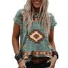 Short Sleeved T-shirt for Women with Round Neck Print Trendy Street Style Short Sleeved Loose Fit Shirt