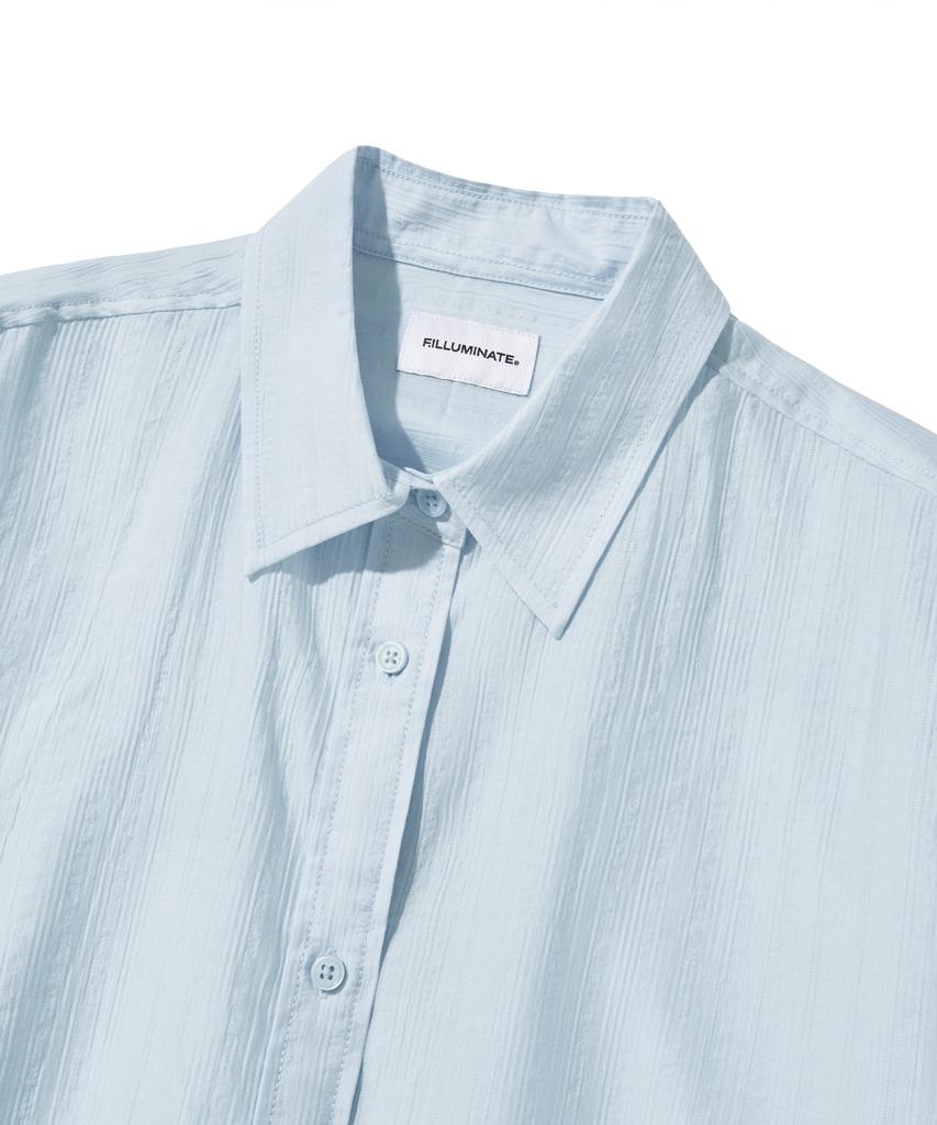 FILLUMINATE (W) See-Through Loose Fit Shirt - Sky Blue