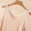 Plus Size L to 4XL Lace O-Neck Tank Tops Women's Lace Trim Camisole Bralette Casual Daily Layering Underwear Sleeveless Tee Tops