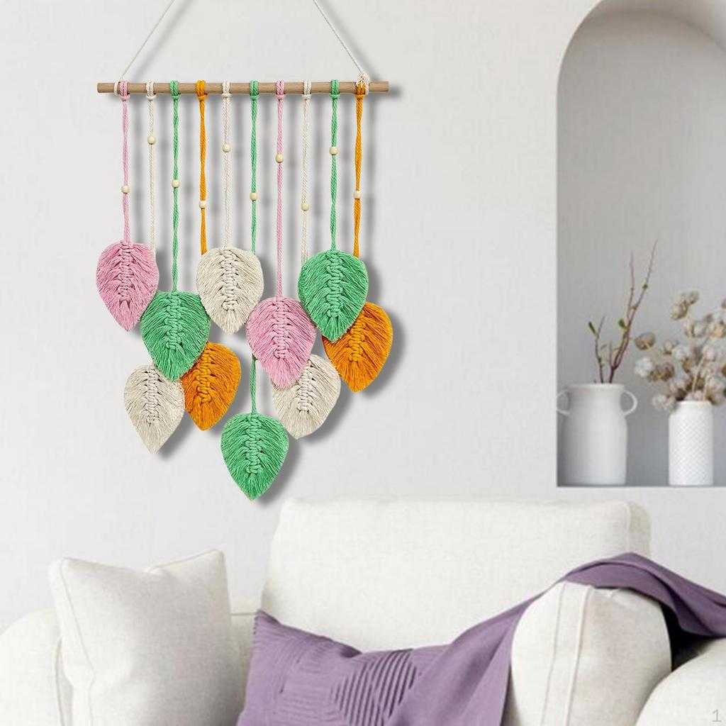 Boho Leaf Wall Tapestry Handcrafted Home Decor for Bedroom