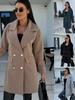 Autumn & Winter European-American Fashion Solid Color Woolen H-Line Suit Collar Women's Coat