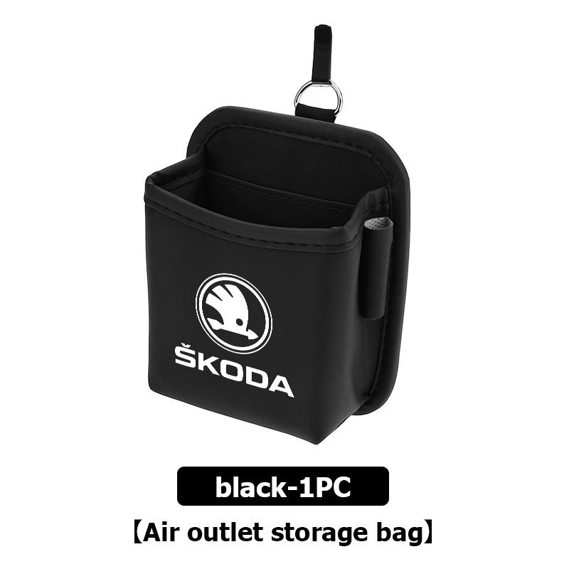 UMVB1 For Skoda Car Storage Bag Air Vent Dashboard Tidy Hanging Organizer Box Auto Accessories Kodiaq Fabia Kamiq Karoq Octavia 2 3