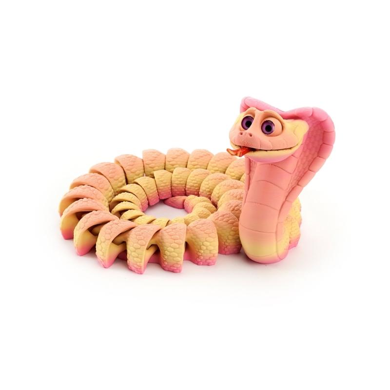 Flexible Joints Articulated Cobras Fidgety Toy Table Decors 3D Printed Crazys Cobras ,Realistic Crazys Cobras Statues