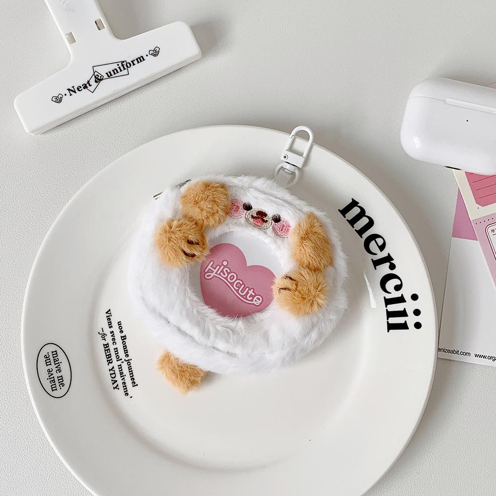 Kawaii Animal Badge Holder Plush Mini Badge Storge Bag Cute Animal Bluetooth Headset Airpods Buds Bag Mini Lipstick Packet