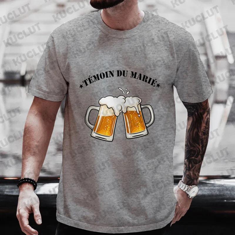 Französische Herren Groom Squad Evg Team Trauzeuge T-Shirt Mode Bier Grafik Y2k Tops Single Abschied Hochzeit Junggesellenabschied Hirschparty T-Shirts