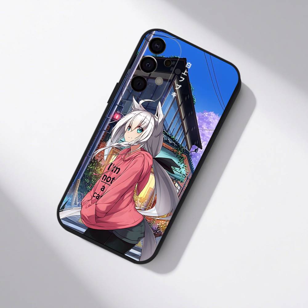 S-Shirakami Fubuki Phone Case For Samsung S25,S24,S21,S22,S23,S30,Ultra,S20,Plus,Fe,Lite,5G Black Cover