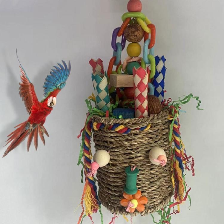 Bird Foraging Basket Bird Foraging Toy Seagrass Basket Bird Toy Chewable Parrot